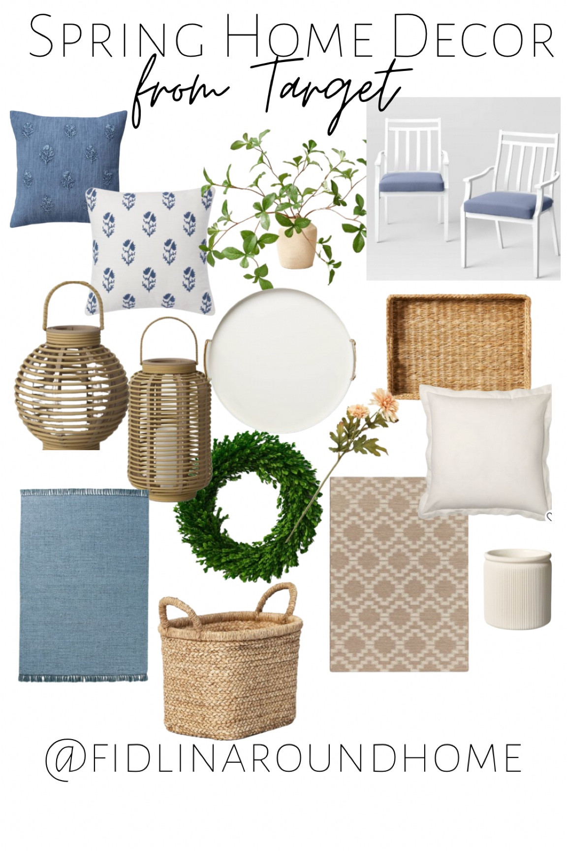 Spring home decor from target! Throw pillows baskets faux plants stems lanterns outdoor rugs patio chairs etc 

#LTKFind #LTKhome #LTKSeasonal