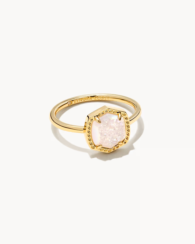 Davie Gold Band Ring in Iridescent Drusy | Kendra Scott