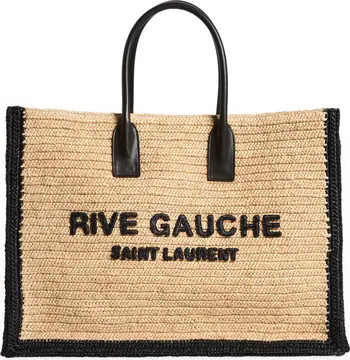 Saint Laurent Large Rive Gauche Logo Woven Tote | Nordstrom | Nordstrom