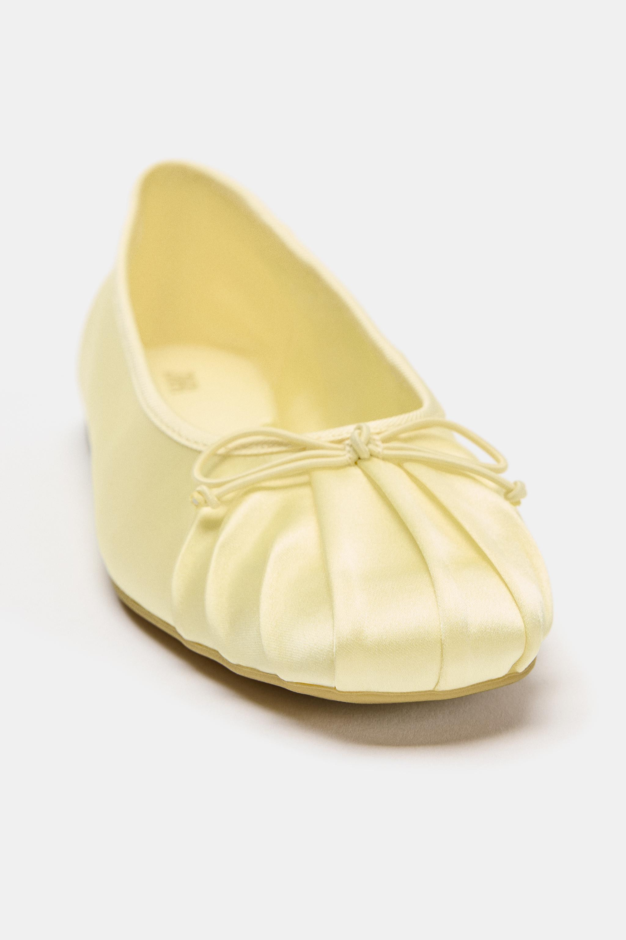 SATIN BOW BALLET FLATS | Zara US