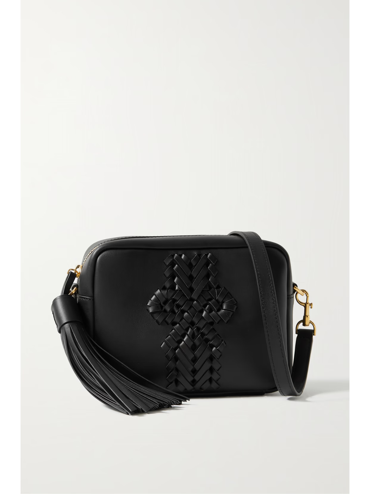 Anya Hindmarch - The Neeson Tasseled Leather Shoulder Bag - Black | NET-A-PORTER (UK & EU)