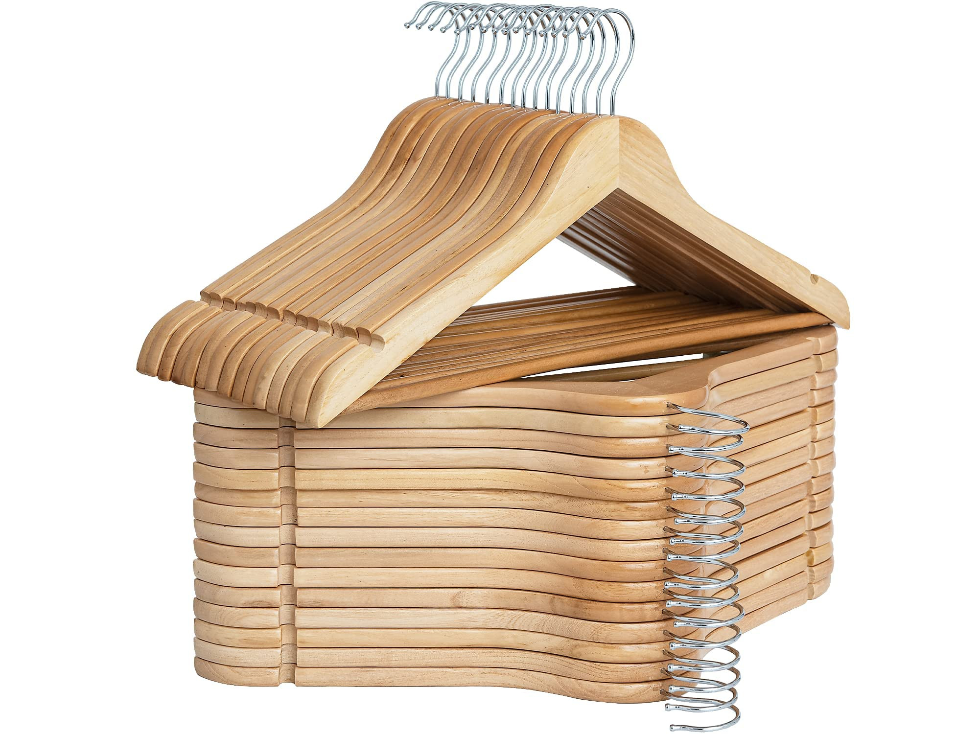 StorageWorks Wooden Hangers 30 Pack, Wood Coat Hanger for Coats, Shirts, Jackets, Pants, Suits, N... | Amazon (US)