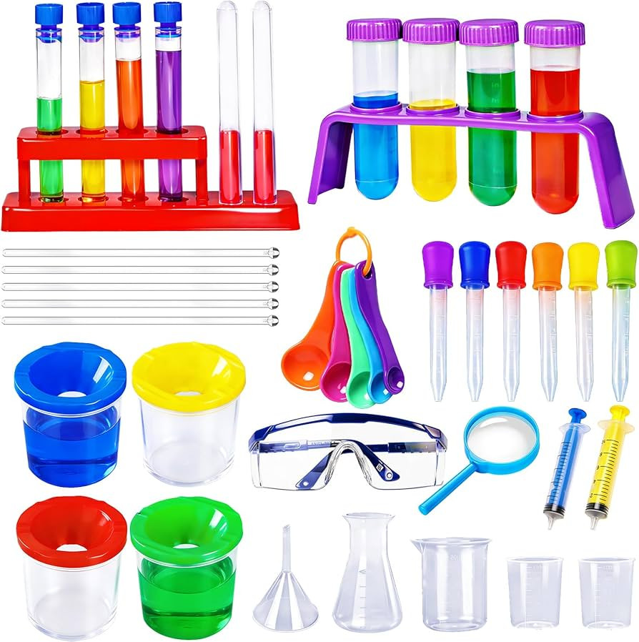 Bbiamsleep 37 Pcs Science Kits for Kids, Beakers and Test Tubes Droppers Set, Kids Science Experi... | Amazon (US)