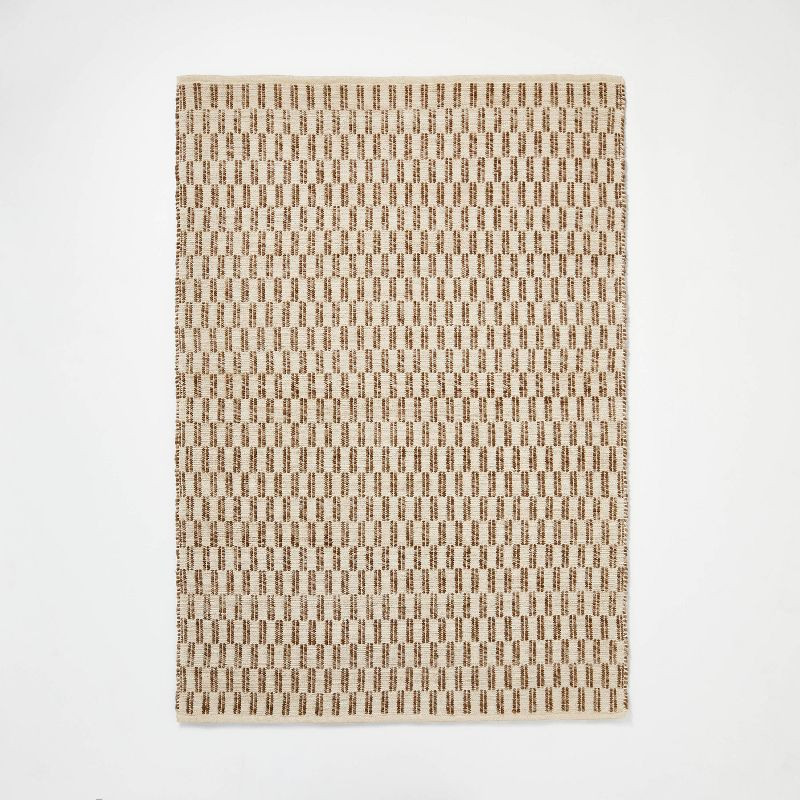 Checkered Stripe Rug Brown - Threshold™ designed with Studio McGee | Target