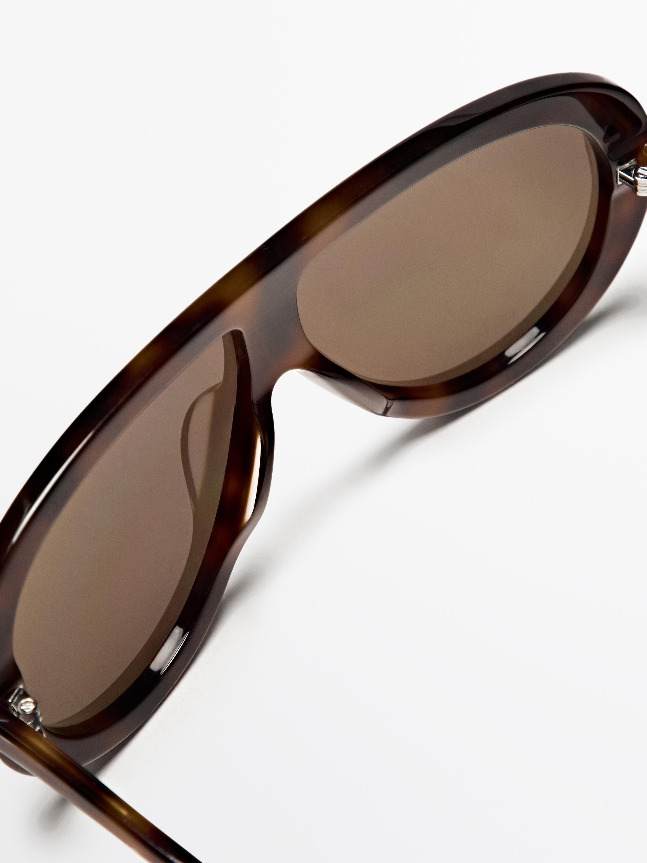 Tortoiseshell-effect aviator sunglasses | Massimo Dutti UK