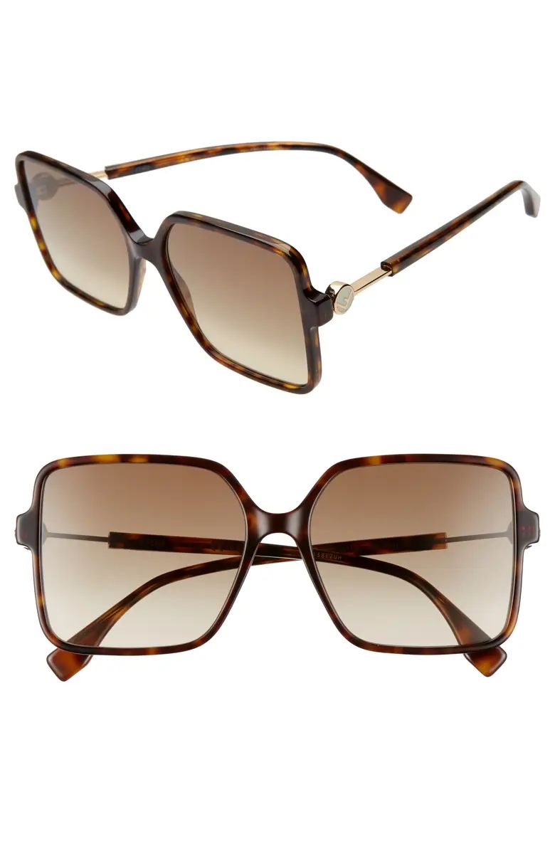Fendi 58mm Gradient Square Sunglasses | Nordstromrack | Nordstrom Rack