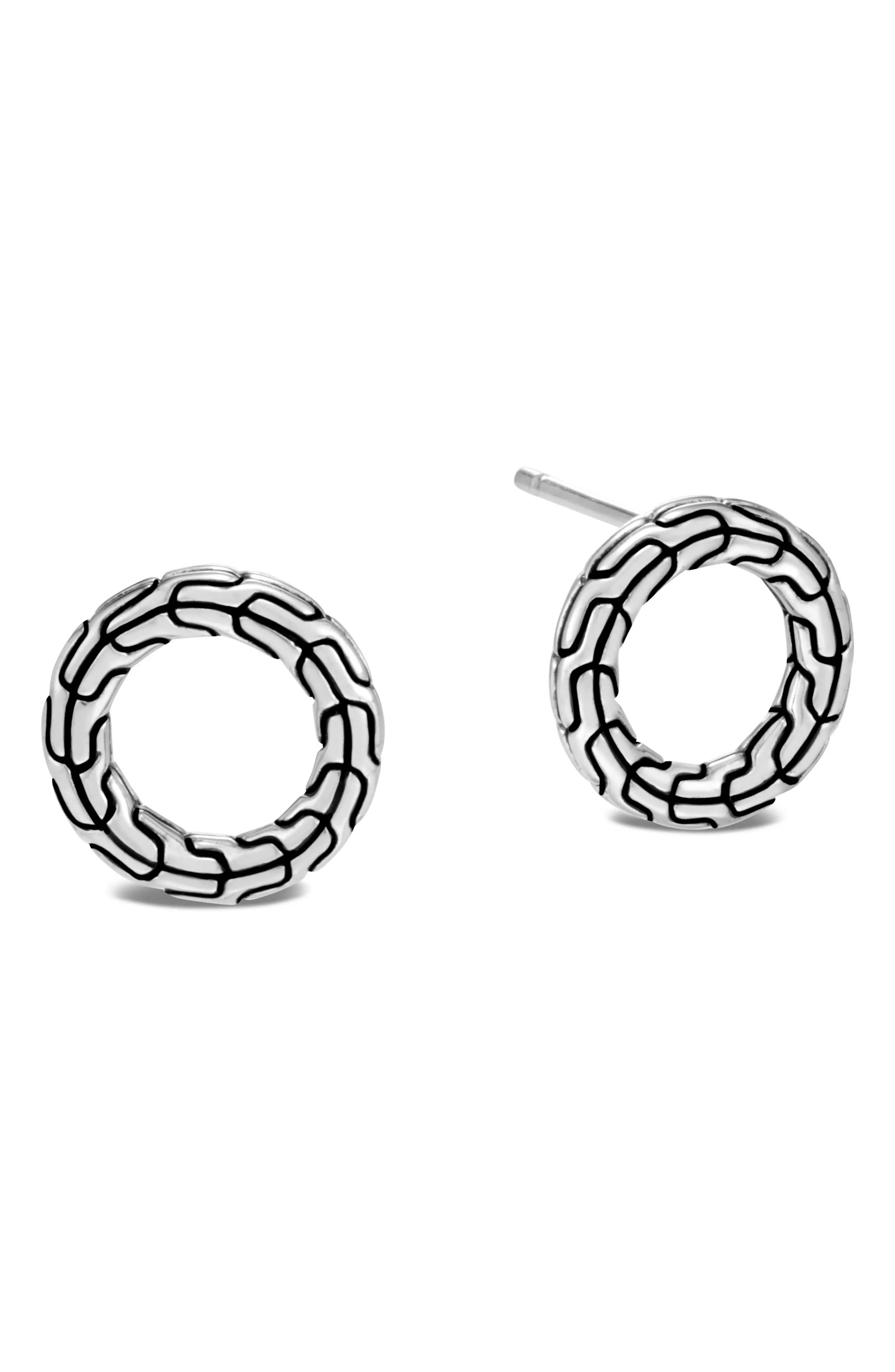 Women's John Hardy Classic Chain Sterling Silver Round Earrings | Nordstrom