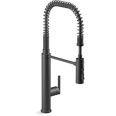 KOHLER  Purist Matte Black Single Handle High-arc Kitchen Faucet with Sprayer Function | Lowe's