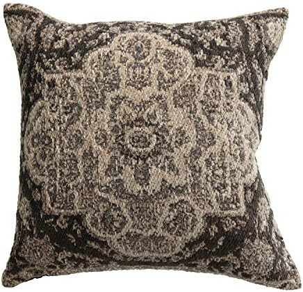 Bloomingville Grey Square Cotton Blend Chenille Jacquard Pillow, 1 Count (Pack of 1) | Amazon (US)