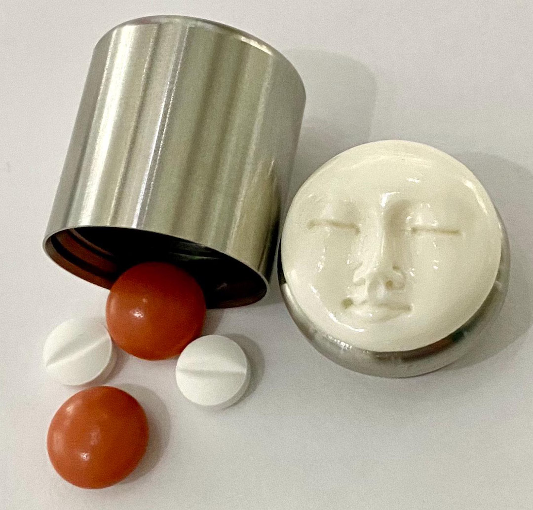 Moon Face Pill Case, Stainless Steel / Keepsake Container - Etsy | Etsy (US)
