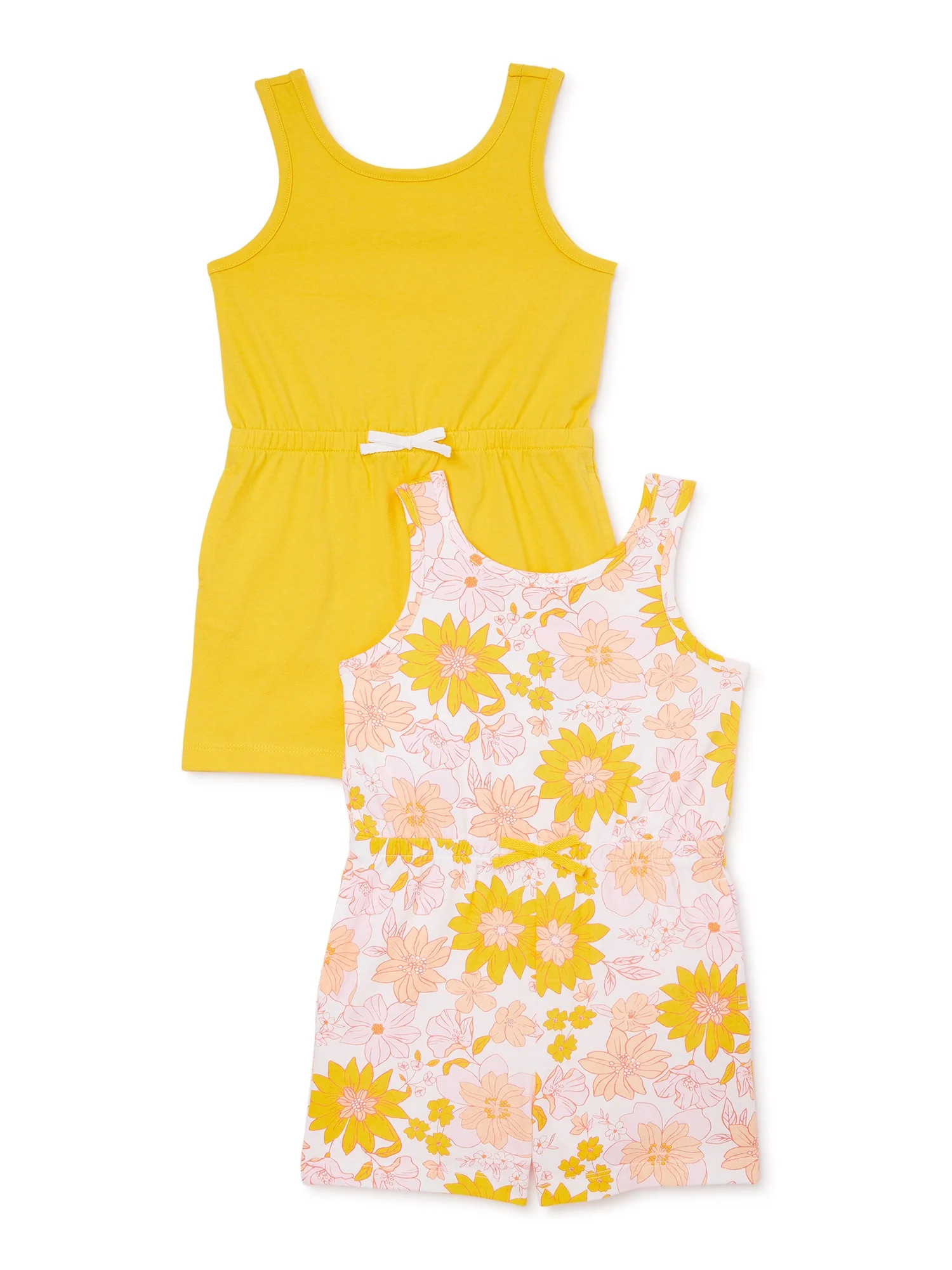 Wonder Nation Toddler Girls Romper, 2-Pack, Sizes 2T-5T | Walmart (US)