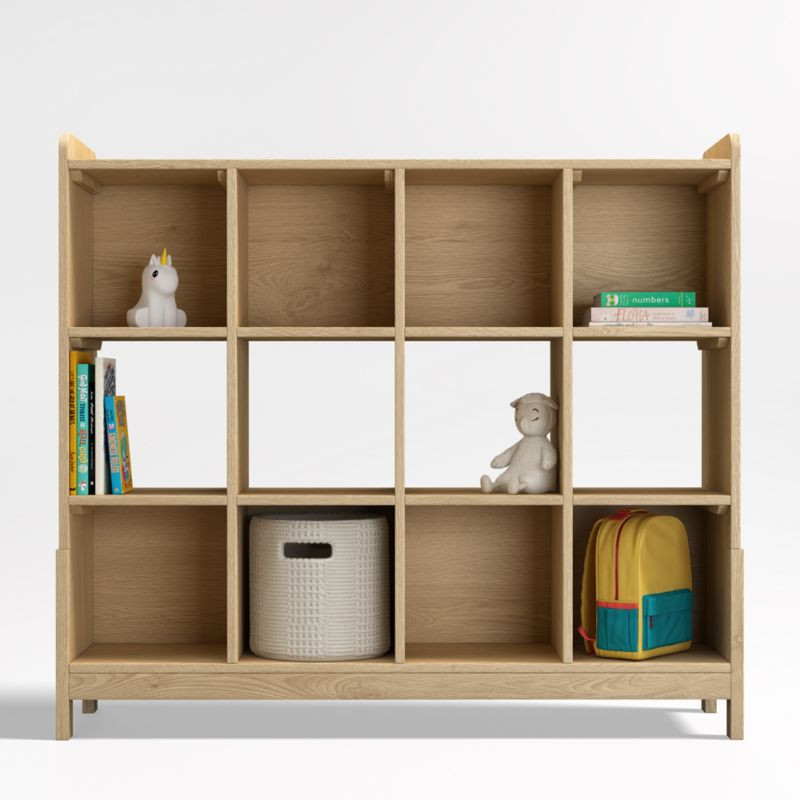 Rue Natural Wood 12-Cube Kids Bookcase + Reviews | Crate & Kids | Crate & Barrel