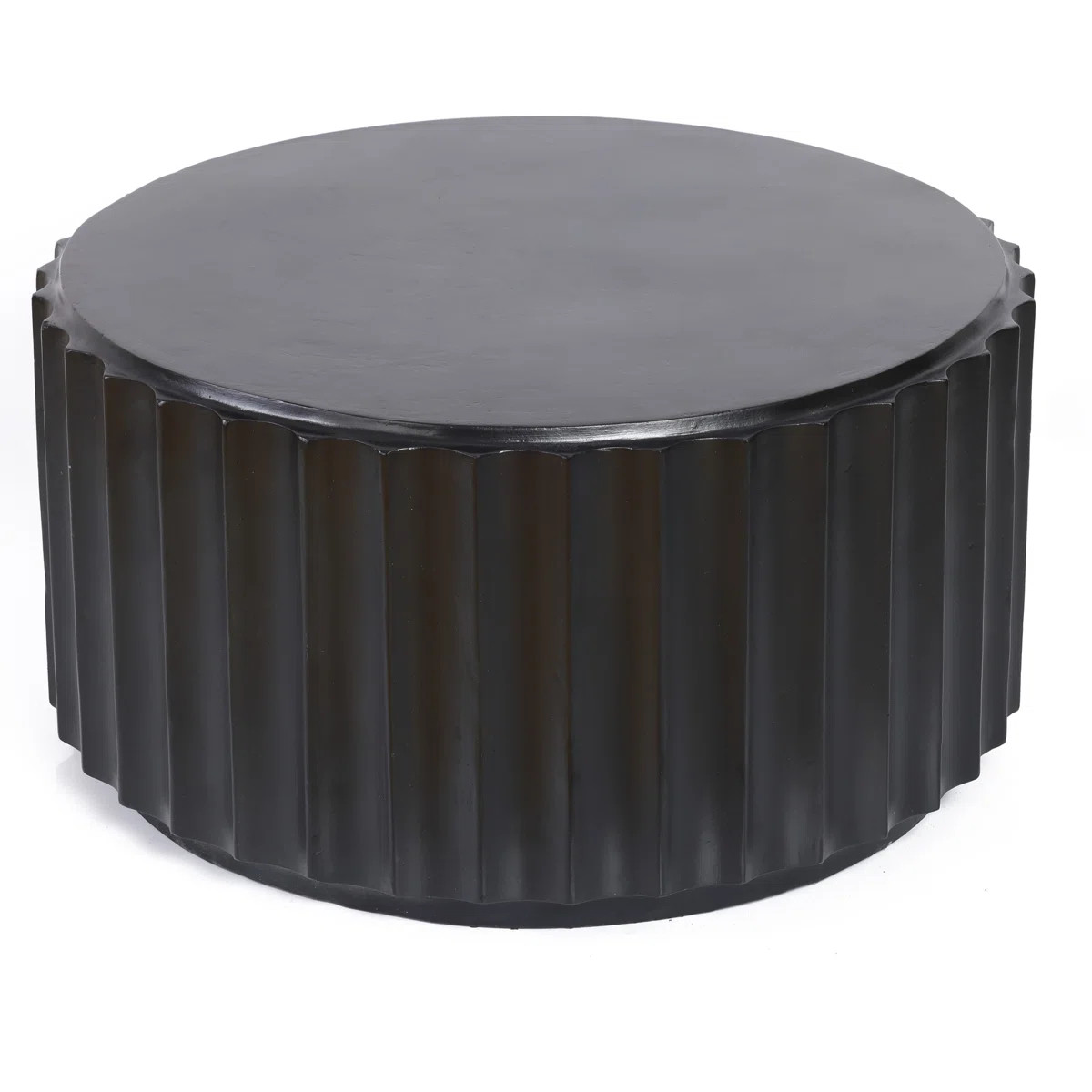 Black Cement Round Coffee Table for Outdoors and Indoors, Modern Accent, Housewarming Gifts | Wayfair North America