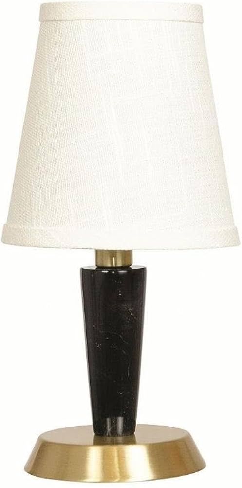 House of Troy Bryson Mini Black Tapered Marble Column Satin Brass Accent Table Lamp | Amazon (US)