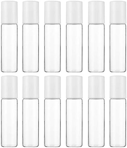12 Pcs Clear Glass Roller Bottles Empty Refillable Essential Oil Roll-on Bottles Cosmetic Sample ... | Amazon (US)