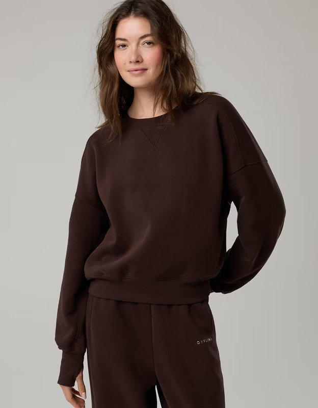 OFFLINE By Aerie Cloud Fleece Classic Crewneck | Aerie