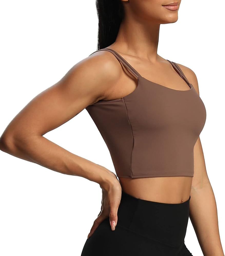 Women's Padded Crop Tank Twist Bac | Amazon (US)