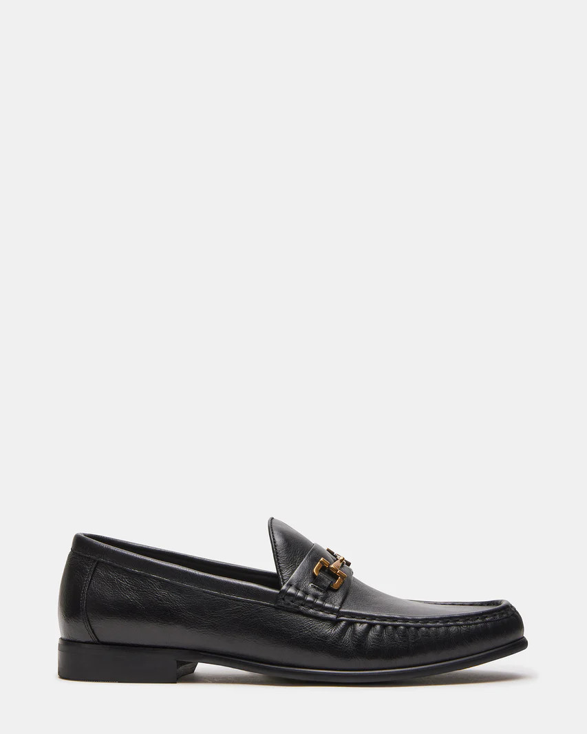 FREDERICK Black Leather Dress Loafer | Men's Loafers | Steve Madden (US)