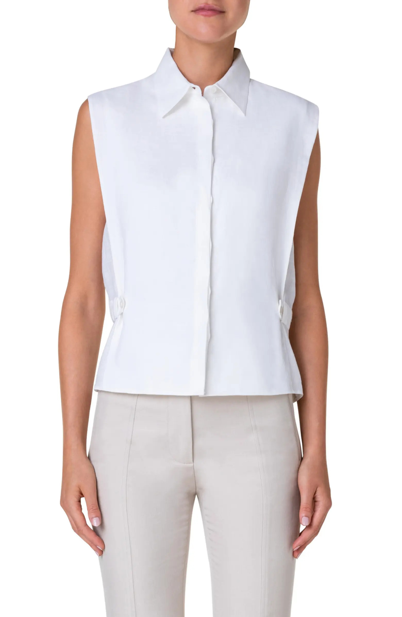 Sleeveless Linen Voile Blouse | Nordstrom