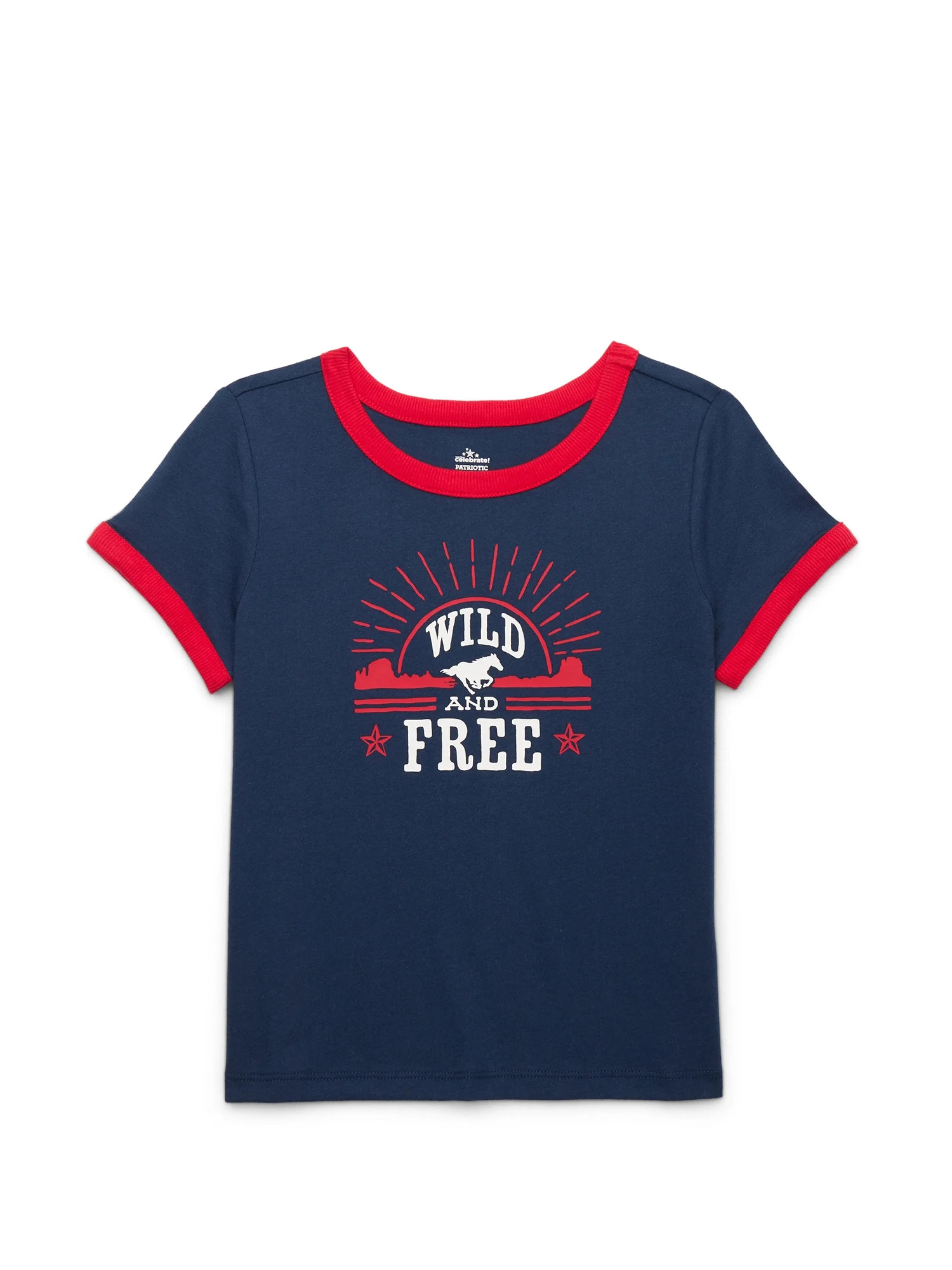 Way to Celebrate! Girls Americana Family Tee, Sizes 4-18 | Walmart (US)