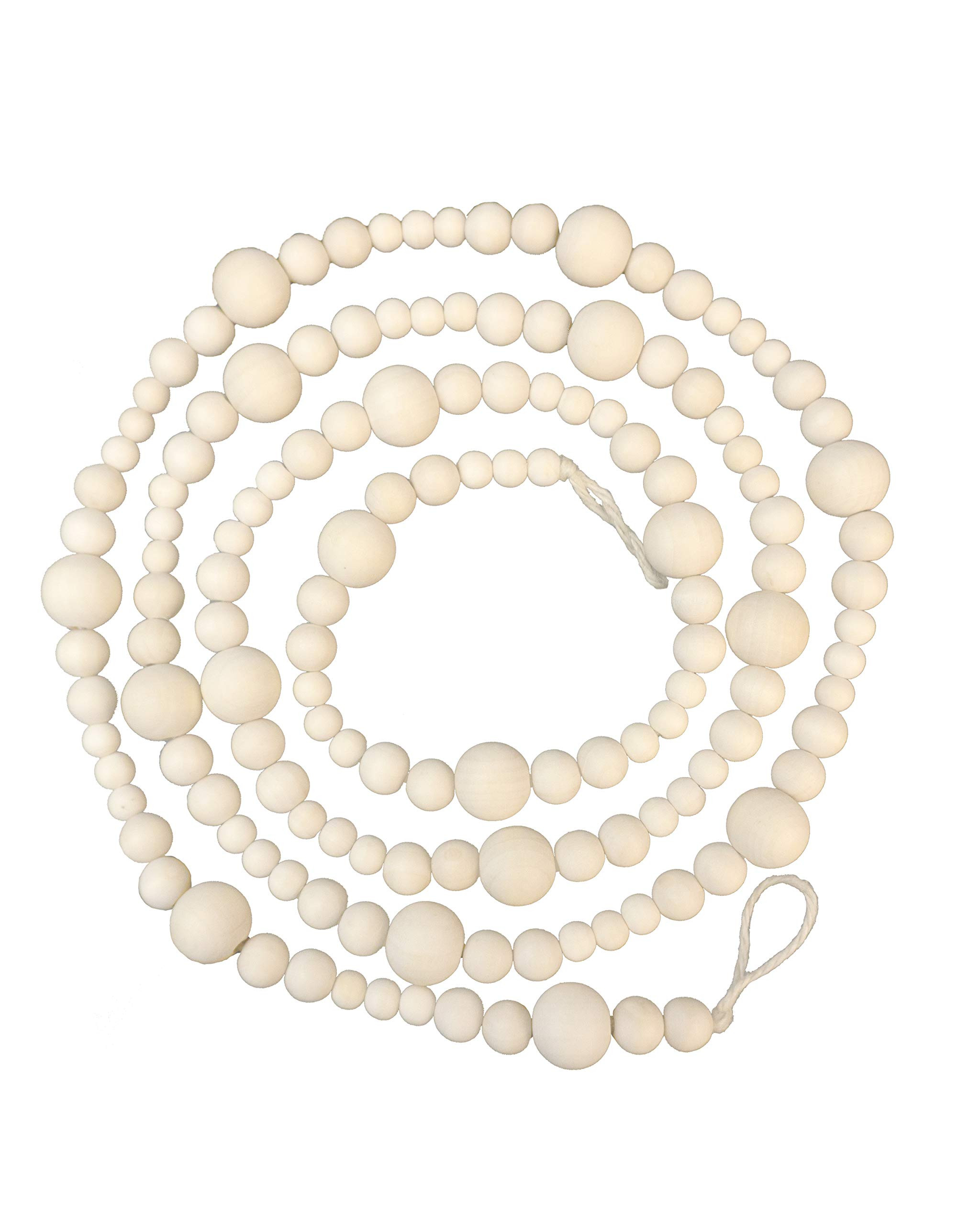 Wood Bead Garland Without Tassels, 84 Inch Natural Wooden Beads Garland, 7 Feet Handmade Boho Dec... | Amazon (US)