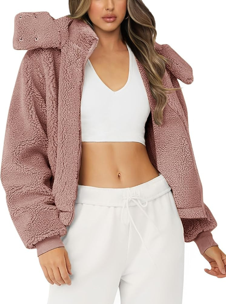 Micoson Womens Faux Fur Coat Winter Full Zip Sherpa Fleece Jacket Long Sleeve Warm Fuzzy Outerwea... | Amazon (US)