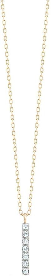 Amazon.com: Mateo New York, 14K Gold Small Diamond La Barre Necklace | Amazon (US)