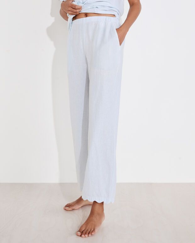 Linen Cotton Striped Sleep Pants | Haven Well Within