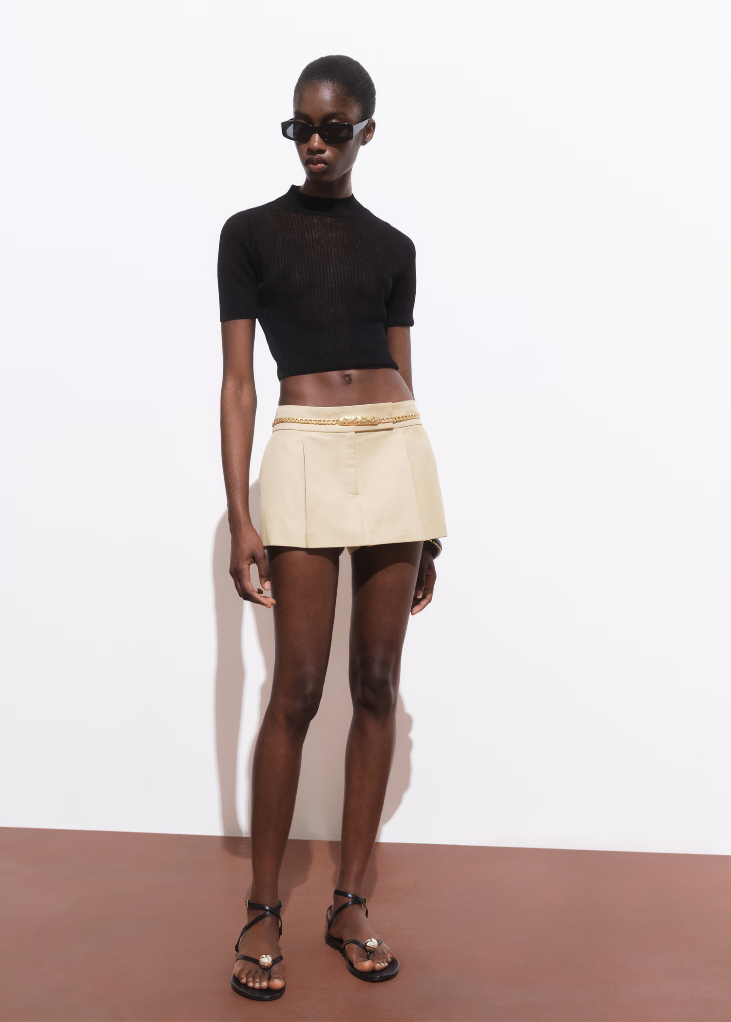 Mini-skirt with pleats - Women | MANGO United Kingdom | MANGO (UK)