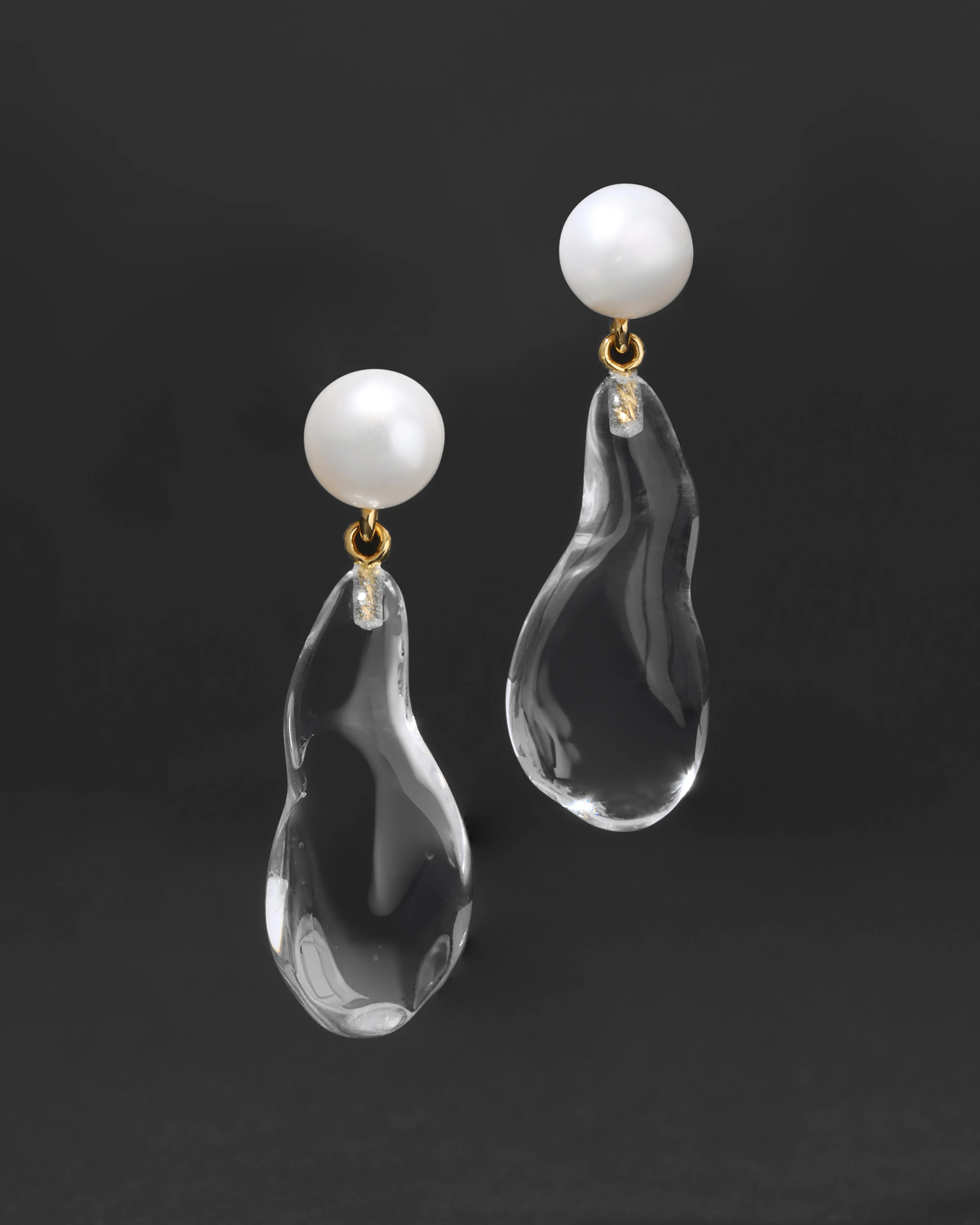 Liquid Lucite Freshwater Pearl Drop Earrings | Clear Drop Earrings | Alexis Bittar