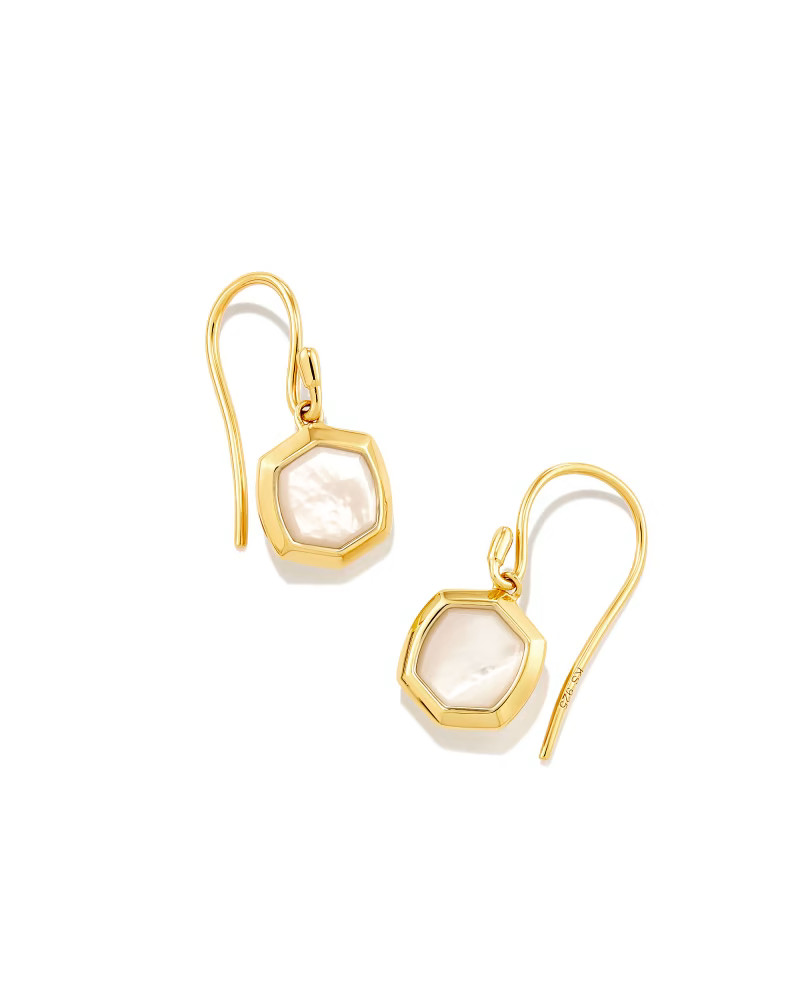 Davis 18k Gold Vermeil Small Drop Earrings in Ivory Mother-Of-Pearl | Kendra Scott