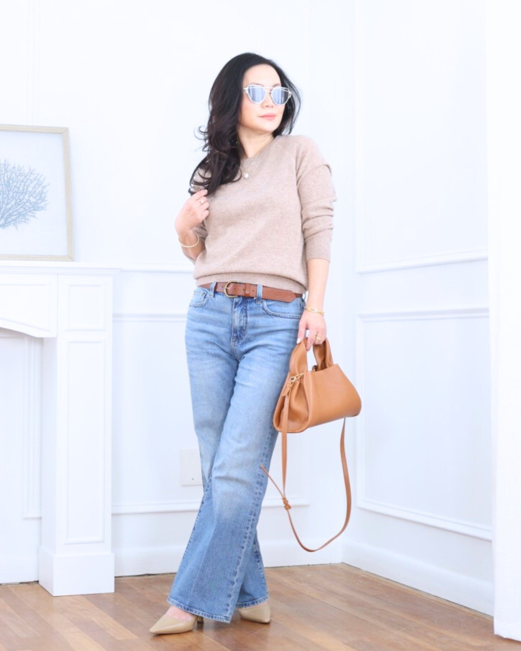 A cashmere sweater from Quince styled with kick-flare jeans and classic pumps — cozy, flattering, and effortlessly polished from day to night. I’m 5’2, wearing size XS.

#LTKPetite #LTKootd #LTKOver40