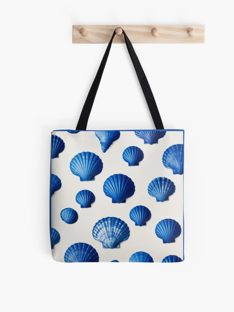 Navy Blue Sea Shells Tote Bag | Redbubble (US)