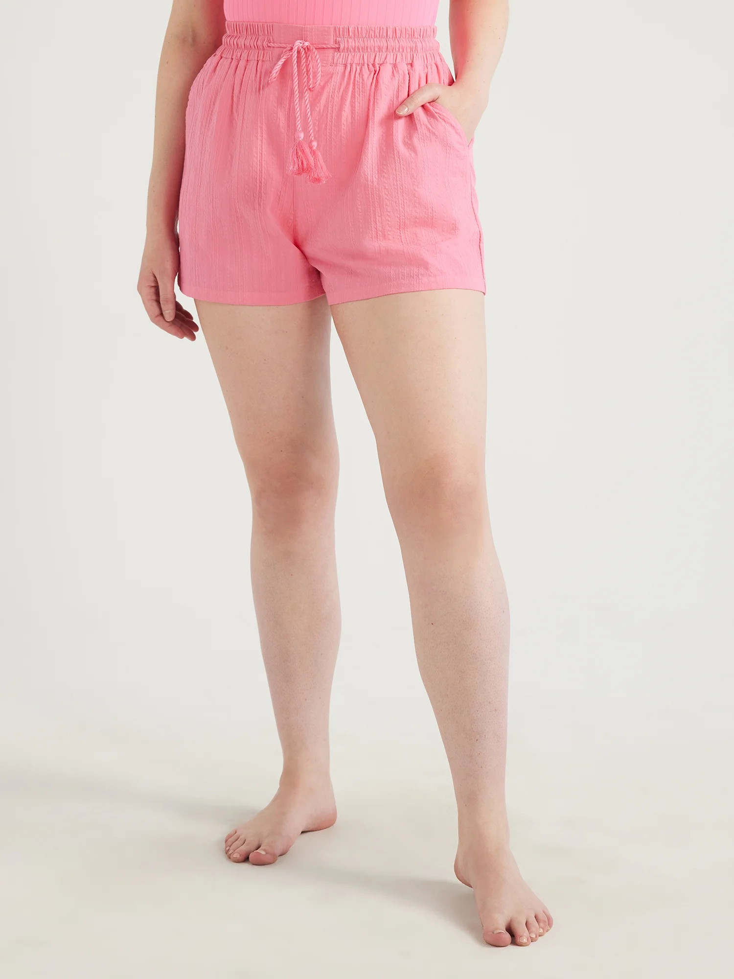 Time and Tru Women's and Women's Plus Cotton Pull On Coverup Shorts, Sizes XS-3X | Walmart (US)
