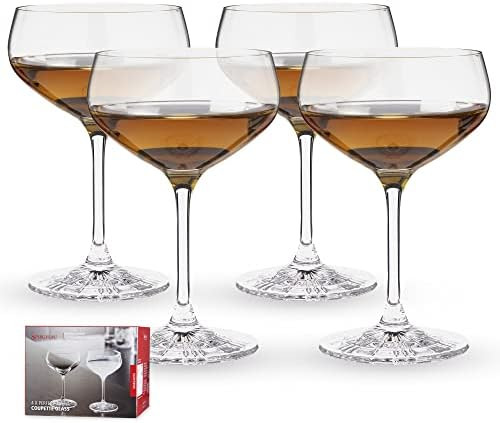 Spiegelau Coupette Glass, Set of 4 Cocktail Coupes, European Lead-Free Crystal, Holds 8.3 oz | Amazon (US)