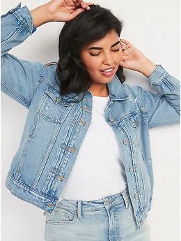 Distressed Classic Jean Jacket for Women | Old Navy (US)