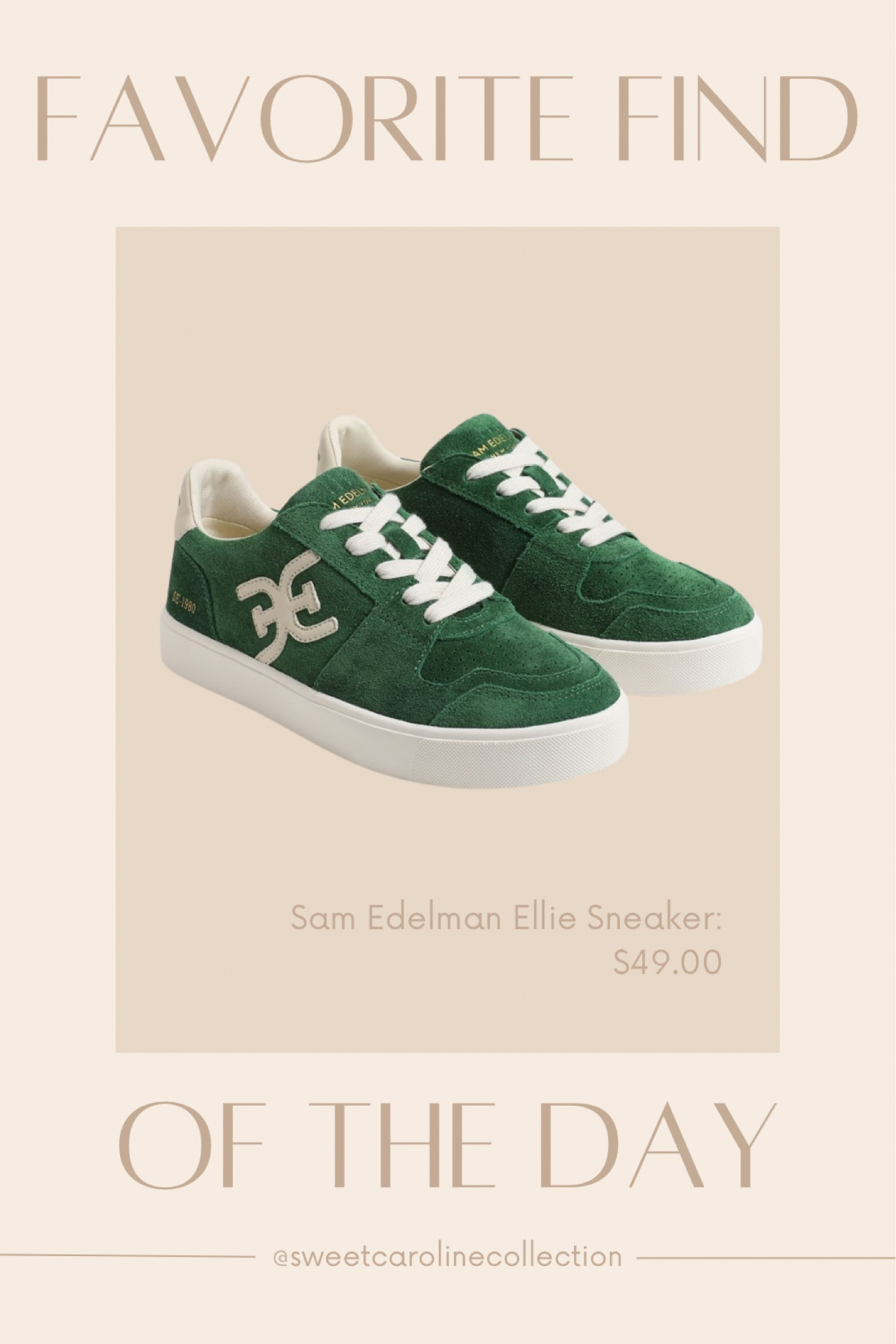 Favorite find of the day 🫒

I’m OBSESSED with these Ellie Pine  sneakers from Sam Edelman!! This is such a fun color for summer and Fall!

Adidas, shoes, sneakers, Nike, Lamp, Serena & Lily, wayfair, Target, pottery barn, faux tree, Walmart, beach house, olive tree, Home Depot, Mango, animal print, home decor, interior design, Anthropologie, agua bendita, one piece swimsuit, Lisa Says Gah, one piece swimsuit, swim, Petal+pup, set, summer, Peppermayo, strapless dress, vacation dress, linen dress, shell dress, Petal + pup, Neiman Marcus, agua bendita, free people, Boden, saks fifth Avenue, gottex swimwear, Nordstrom sale, Victoria’s Secret, cleonie swim, & other stories, pac sun, matching set, sabo skirt, pink set, beach outfit, summer outfit, linen set, Amazon, Peppermayo, showpo, Dress, revolve, Elliatt, floral dress, rosette dress, Amanda uprichard, romper, Heartloom, free people, ASTR, MISA, cleobella, majorelle, Zimmermann, loveshackfancy, likely, yumi Kim, rails, Bardot, floral dress, wedding guest dress, Rachel Parcell, white dress, bride, wedding, Shopbop, English factory, heels, mules, Steve Madden, Tony Bianco, target, Anthropologie, Rachel parcell, workwear, sweater, dress, mini dress, midi dress, work dress, Tory Burch, neiman Marcus, Shoes, heels, mules, slingbacks, Sam Edelman, Prada, lululemon, shoulder bag, tote, top handle bag, belt bag, jacquemus, DSW, Macys, tuckernuck, lulus, revolve, ASTR, petal and pup, show me your mumu, Nine West, j.crew, coach, Chinese laundry, dolce vita, journee, Bag, purse, coach, bow, shoulder bag, accessories, coachtopia, love, new arrival, best seller, must have, most wanted, designer, loeffler Randall, dsw, musinsa, Amazon, dupe, radley London, affordable, under 300, under 200, under 100, sale, gift idea, gift guide, spring style, summer fashion, shoes, classy, sweet Caroline collection

#LTKfindsunder100 #LTKtravel

#LTKShoeCrush #LTKSaleAlert #LTKFindsUnder50