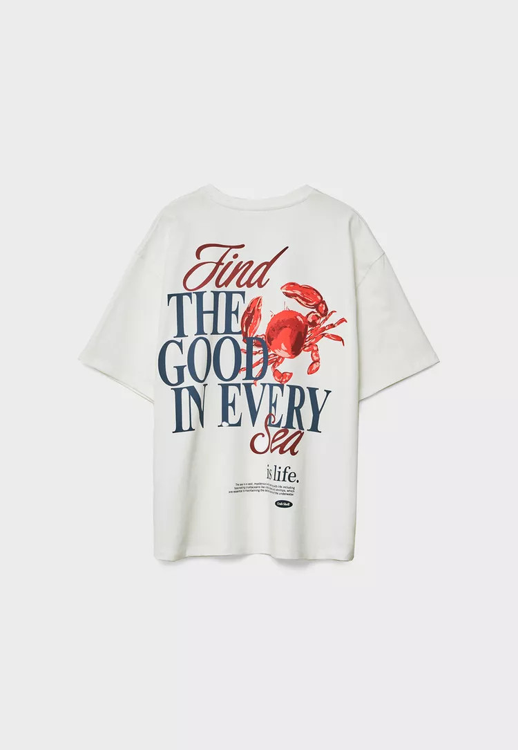 Crab print t-shirt | Stradivarius (UK)