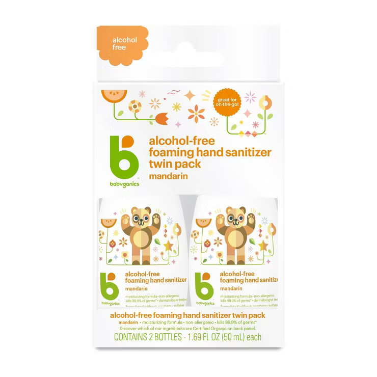 Babyganics Alcohol-Free Foaming Hand Sanitizer - 3.38 fl oz/2pk | Target