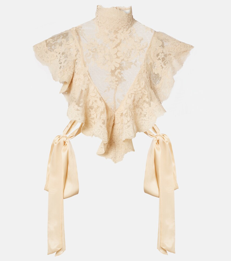 Zimmermann Hypnotic ruffled lace top | Mytheresa (INTL)
