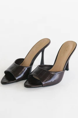 Rosabelle Open Toe Mule Heel | Brown | Baltic Born