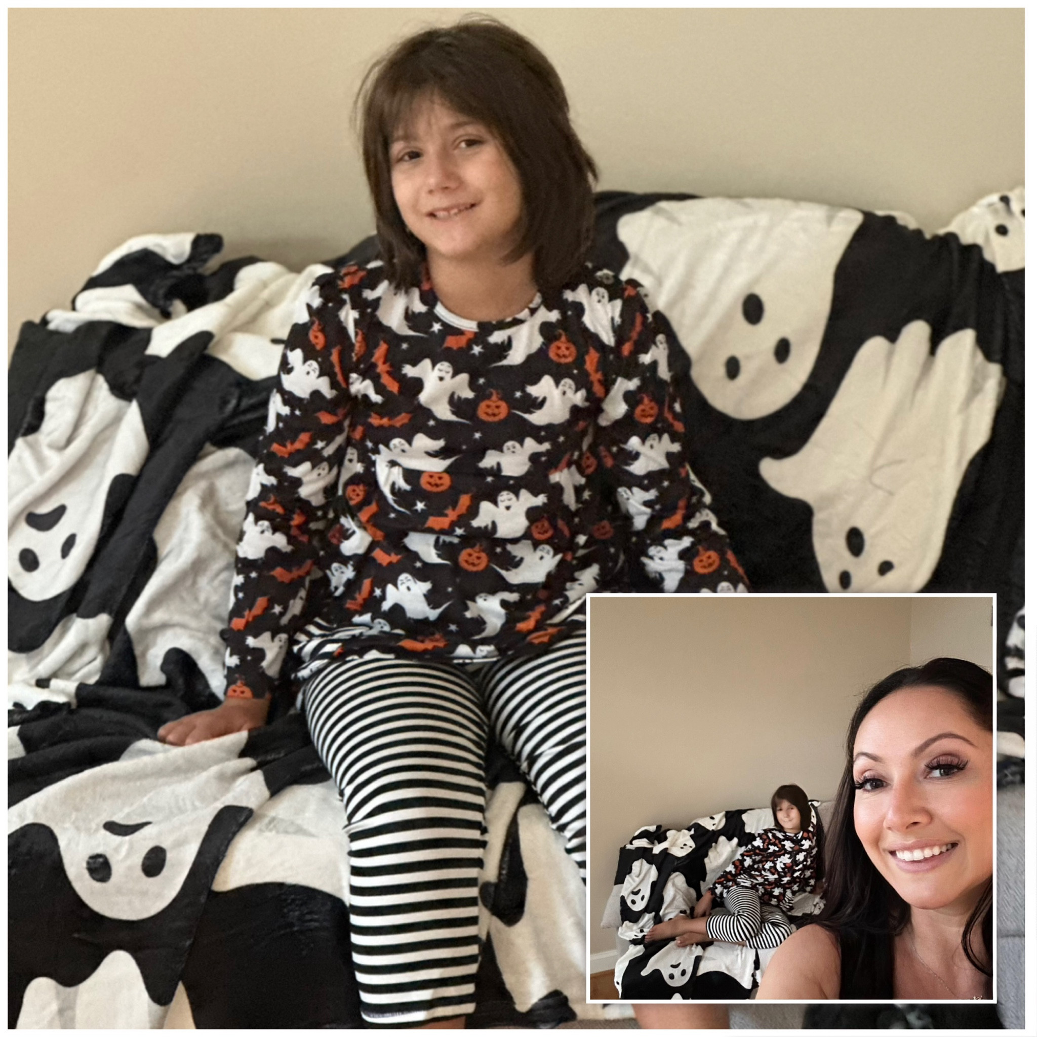 My daughter is totally rocking these cute Halloween pajamas for school pajama day! 🎃👻 With fun ghosts and pumpkins, they're super festive and oh-so-comfy. Perfect for lounging or showing off her spooky style at school. Cozy, cute, and full of Halloween spirit! 🌟🕸️

#LTKKids #LTKBaby #LTKSeasonal