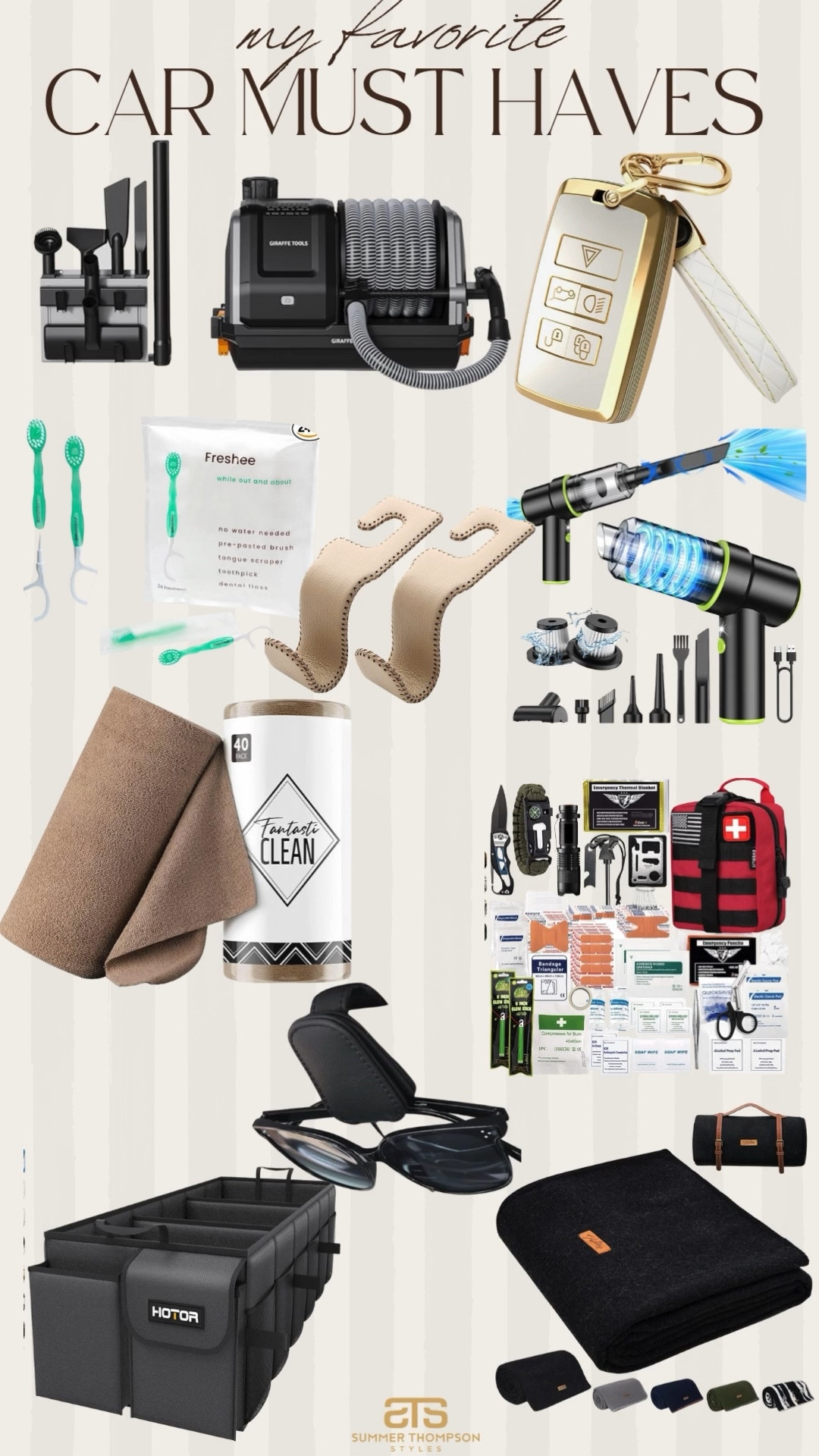 Some of my car must haves! 

Purse hook. Microfiber cloth. First aid kit. Flossers. Car finds. Car must haves. Vacuum. Car cover. Trending. 

#LTKFindsUnder100 #LTKFindsUnder50 #LTKSeasonal