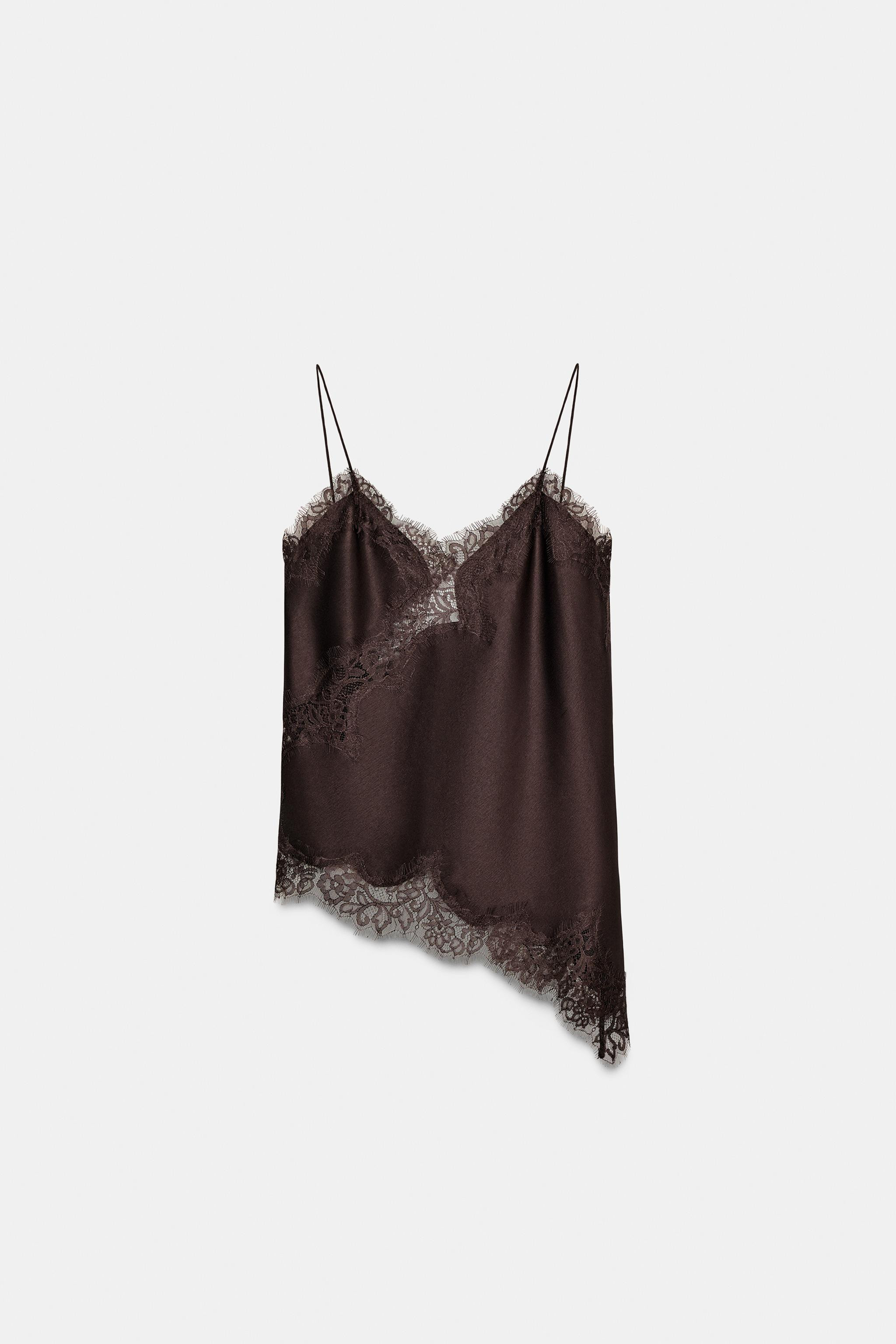 TOP IN LINGERIESTIJL MET KANT ZW COLLECTION | Zara US