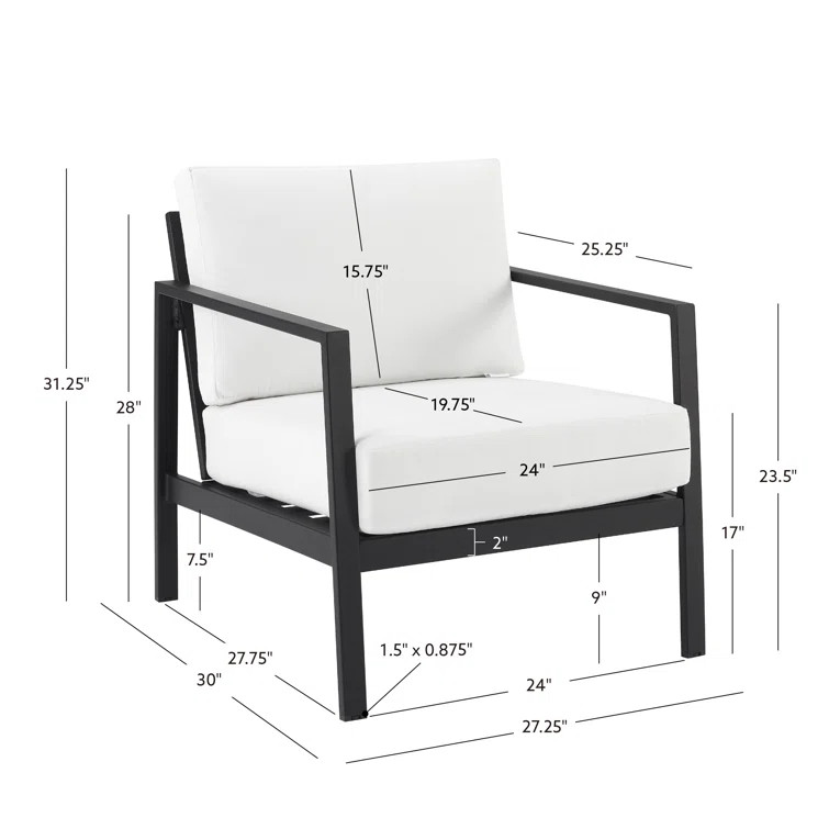 Armando Outdoor Aluminum Chair with Sunbrella Cushions | Wayfair North America