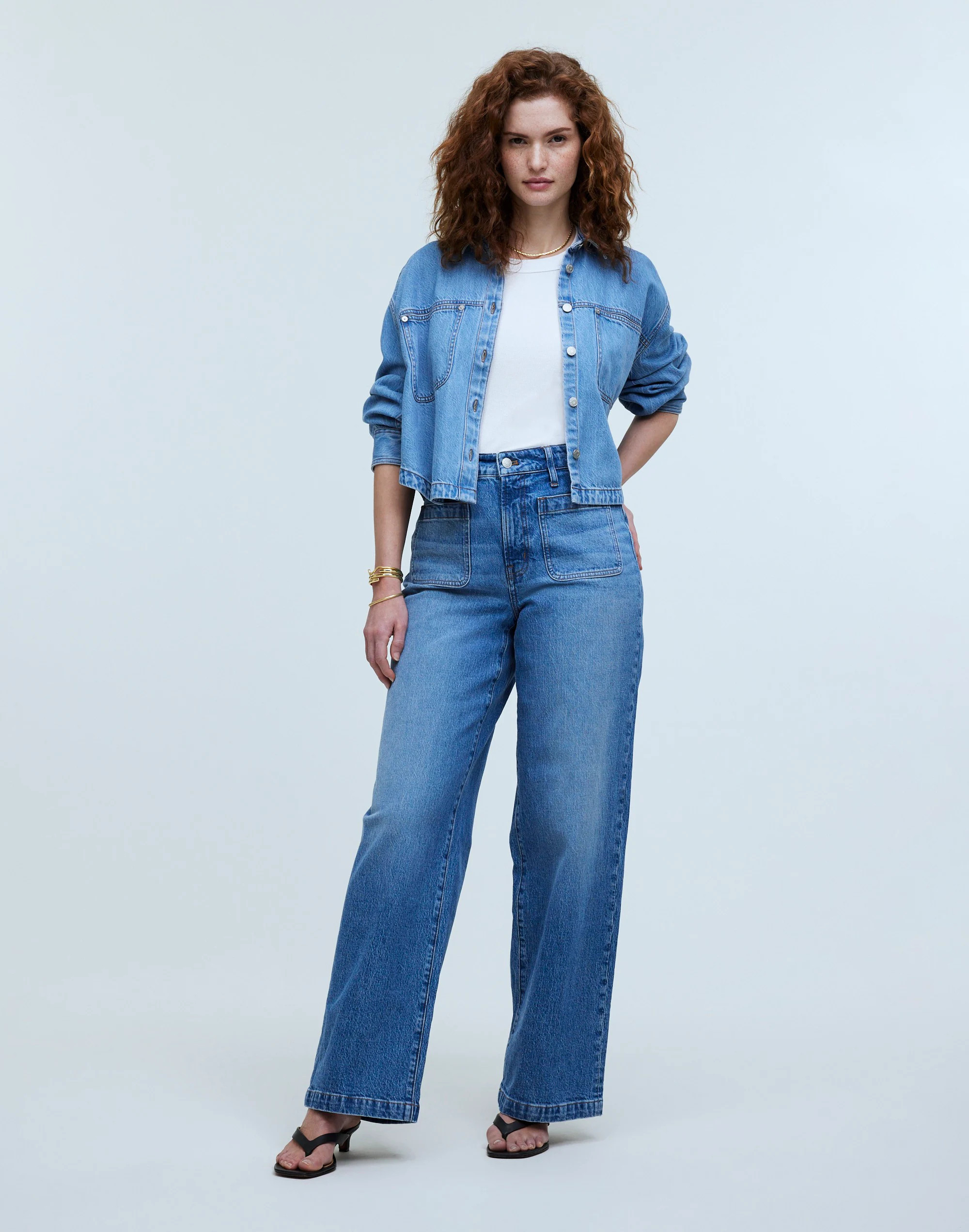 The Curvy Perfect Vintage Wide-Leg Jean in Lakecourt Wash: Patch Pocket Edition | Madewell
