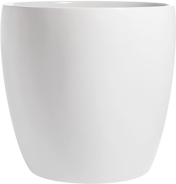 Napa Round Cylinder Fiberglass Planter, White, 15.5 Inch | Amazon (US)