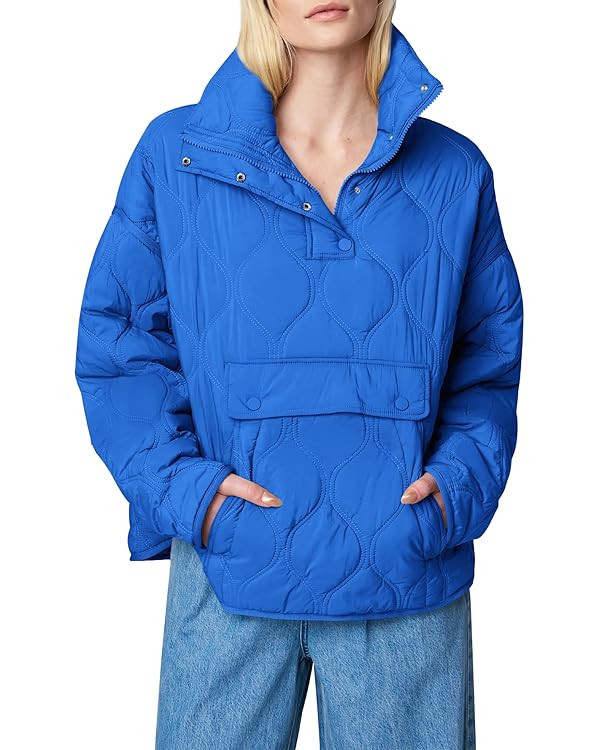 Yousify Womens Puffer Jackets Pullover Quilted Lightweight Jacket Long Sleeve Half Zip Up Coat wi... | Amazon (US)