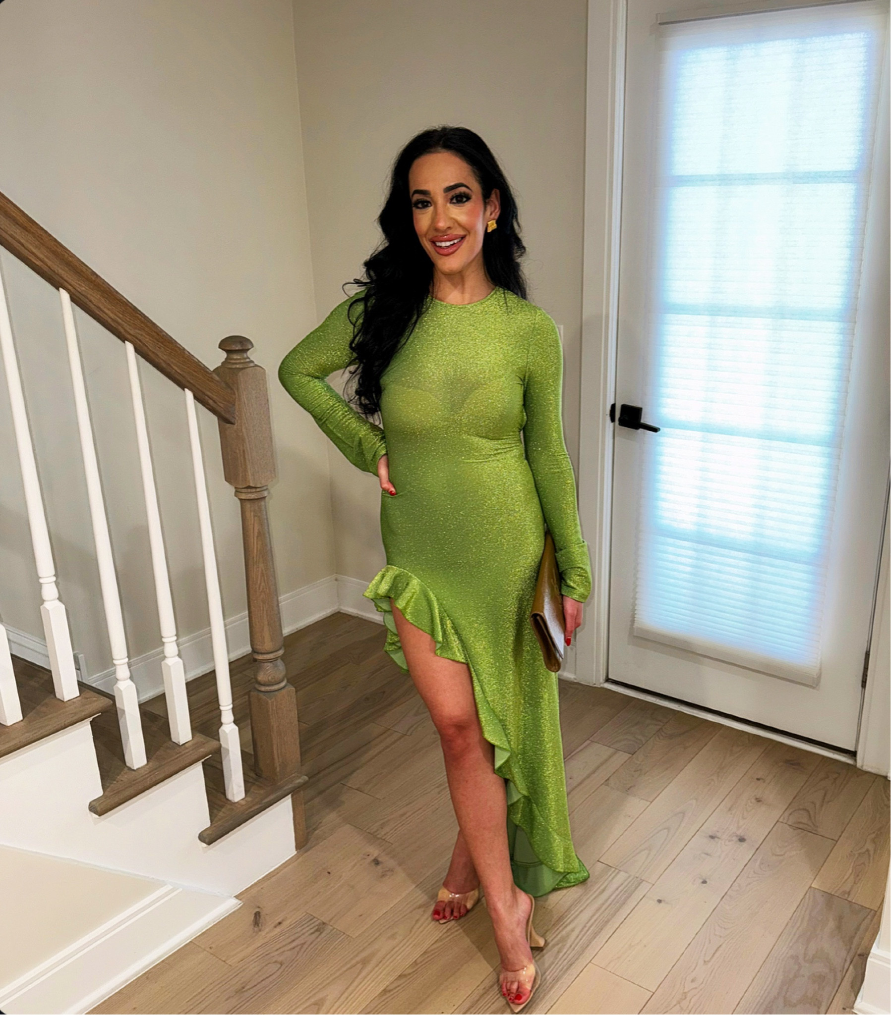 Love love love this shimmery green Delfi dress 💚

For fit reference, I’m 5’1” wearing an XS. Because this dress is stretchy, you could totally get away with sizing up or down!

Similar styles & colors linked!! 🥰

#LTKParties #LTKStyleTip