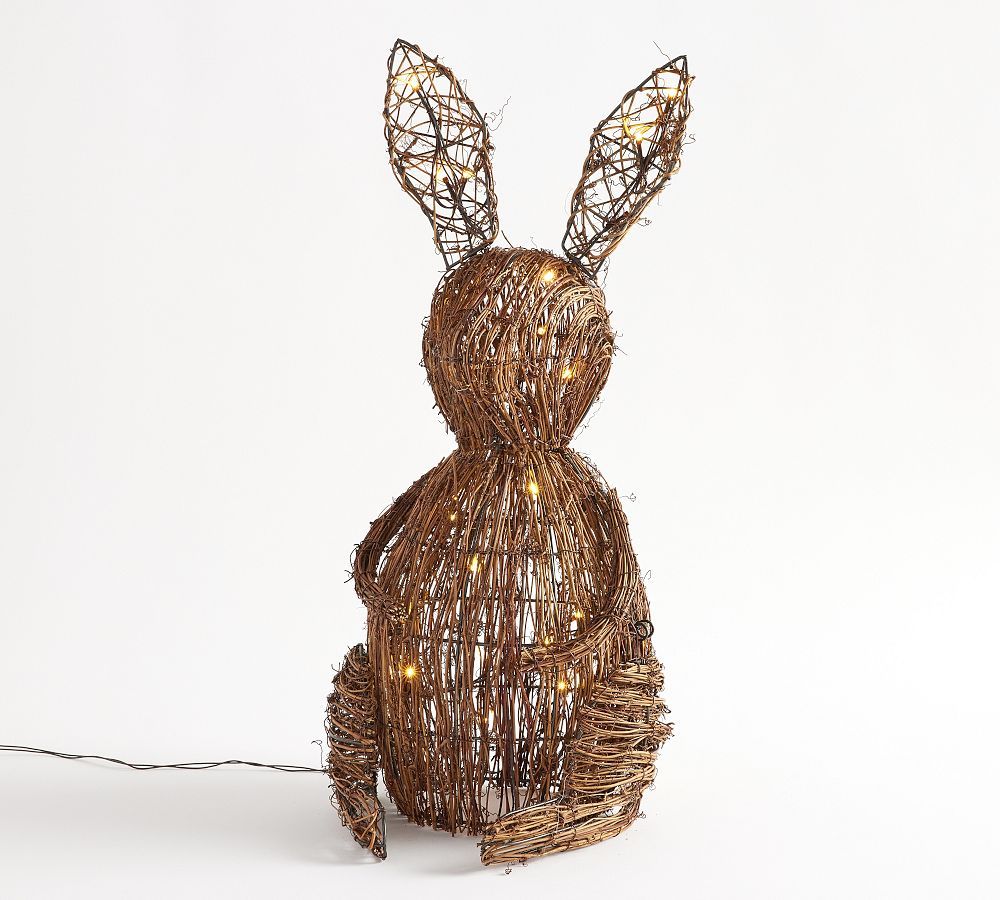 Rattan Bunny with Twinkle Lights | Pottery Barn (US)